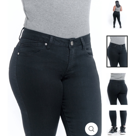 1822 black silk denim skinny jeans - Picture 4 of 8